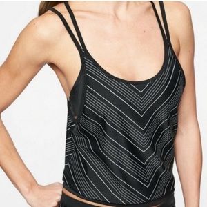 Athleta Chevron Tankini Black White Size 36D/DD